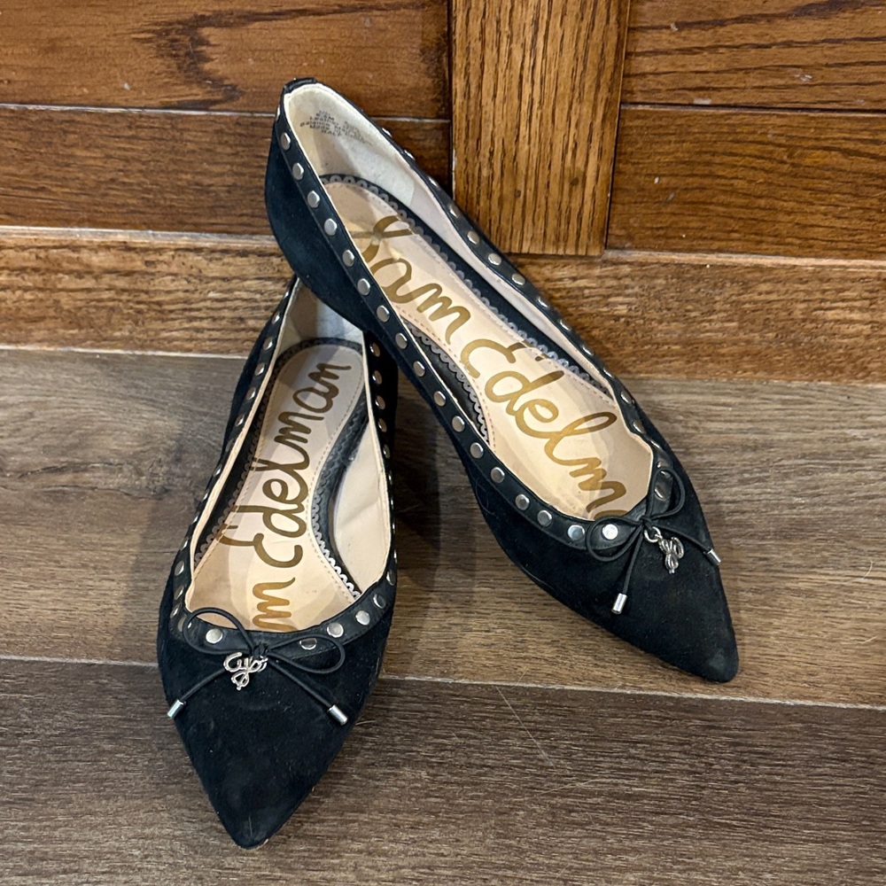 Sam Edelman Black Flats with Silver Accents